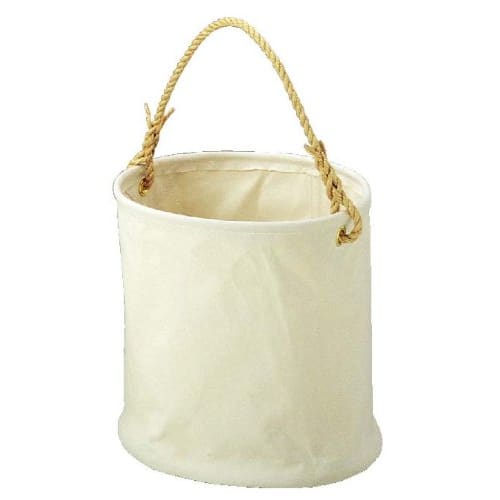 Kozuchi No. 6 White Canvas Electrician's Bucket, 350mm Diameter, KB-01-35W
