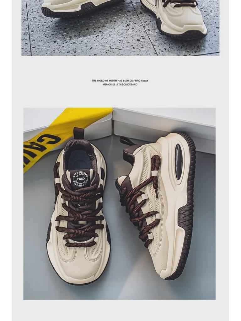 Men's Trendy Thick-Soled Sneakers: Hong Kong Style, Breathable, and Perfect for Every Season