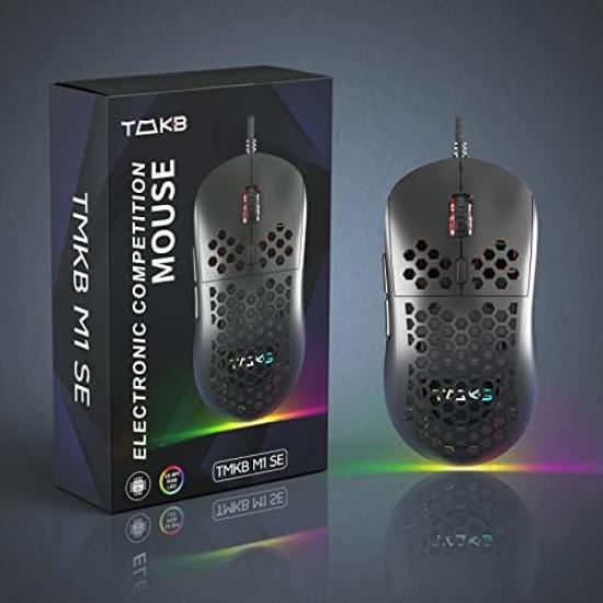 DIERYA M1SE Gaming 75g Ultra RGB 16000 Degree Adjustable DPI Ergonomic Design for Windows PC Gamers Mouse, Wired, Quiet, Lightweight, Backlight,