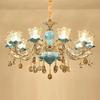 European Style Living Room Chandelier Home New Style Hall Simple Bedroom Restaurant Light Luxury Ceramic Crystal Lamp