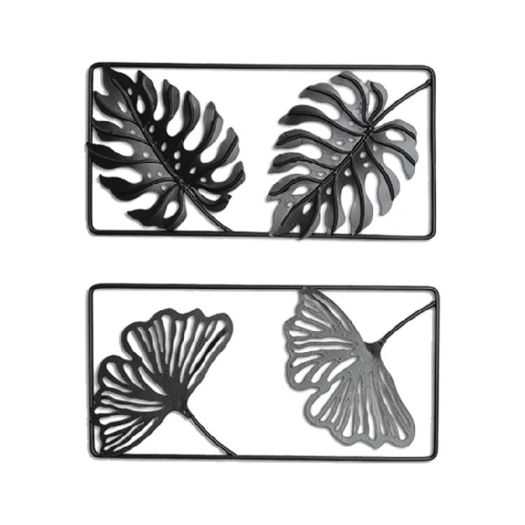 

Modern Monstera Leaf Wall Hangings Wall Art Homes Office Wall Decoration for Modern Home Setting Accessories 2PCS чёрный
