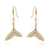 French Retro Zircon Pearl Fishtail Women's Earrings