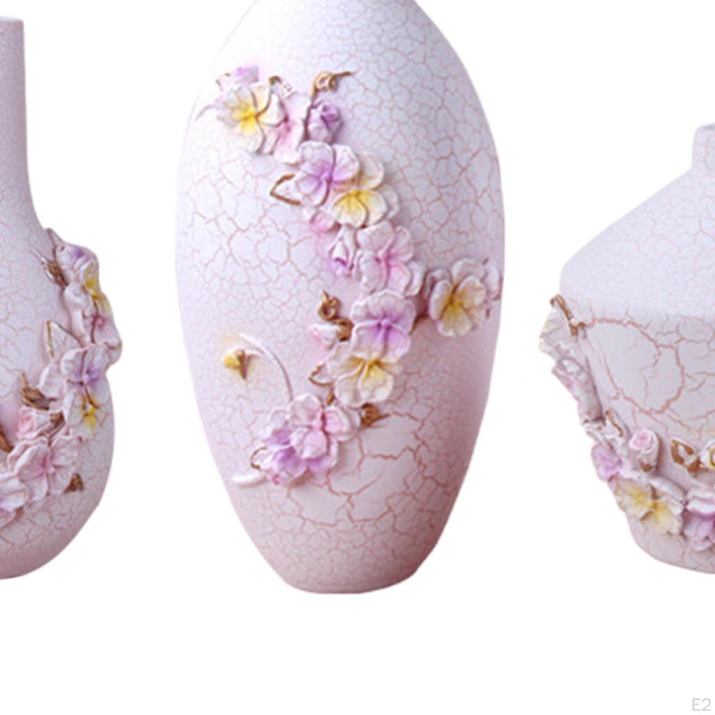 3er-Pack Harzvase Elegante Blumenvase für Hochzeitsfeier Heim Wohnzimmer Dekoration Ornament