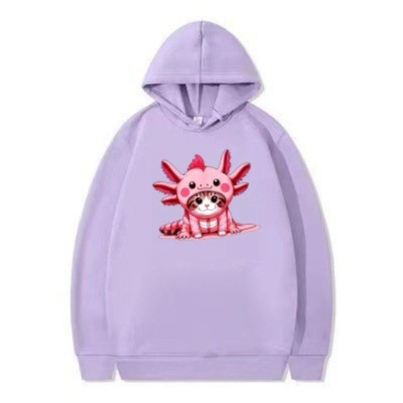 Salamander Niedlicher Lässiger Hoodie Cartoon-Muster Bedruckt Winter Modisch Bequem Kinder-Hoodie