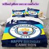 Manchester City Football Soccer Pattern Bedding,Quilt Set Quilt Cover Pillowcase Home Birthday Gift (1*duvet Cover+2*pillowcase,without Core)
