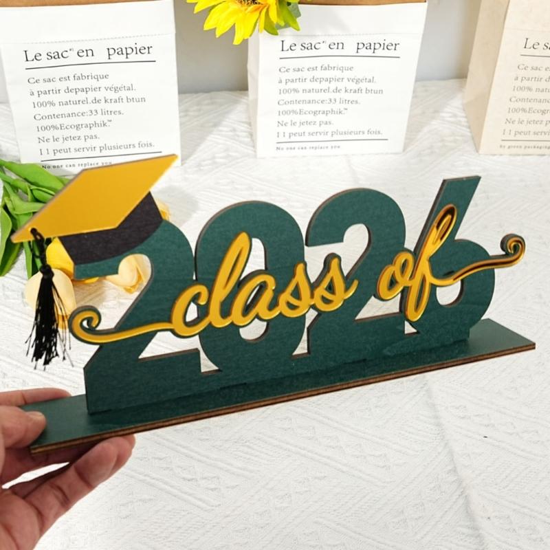 Graduation Decorations Class of 2026 Wood Table Centerpieces Congrats Grad Wooden Sign Graduation Table Toppers Gift