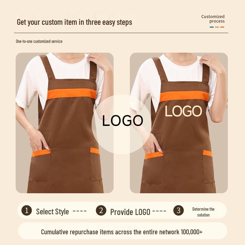 Waterproof Logo Apron for Catering, Coffee Shops, and Florists - Women's Waist Apron