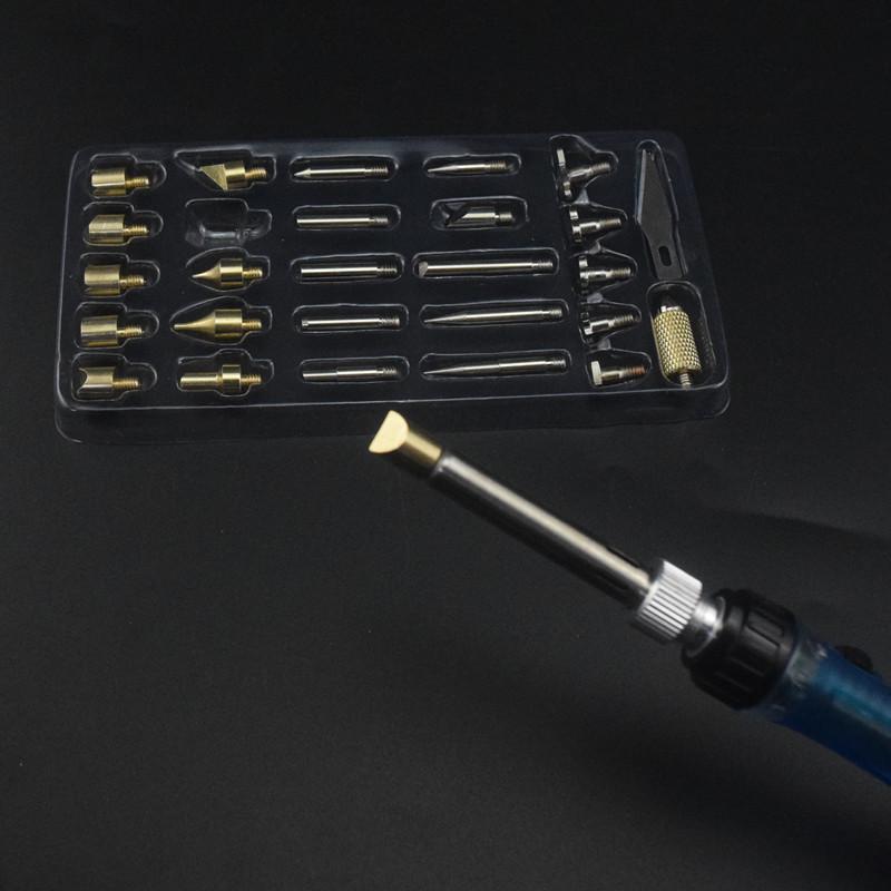 28-Piece Adjustable Temperature Soldering Iron Set with Pyrography Pen - 110V European Standard