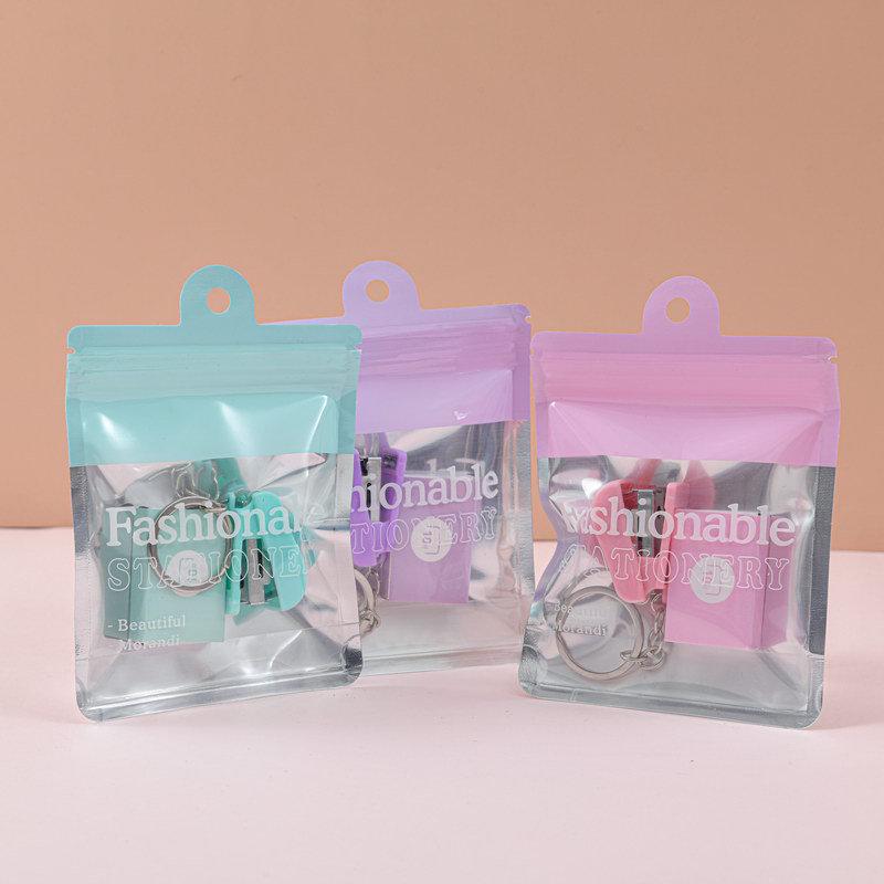 New Macaron Color Office Suit: High-Value, Labor-Saving Binding and Paper Clip Set with Long Tail Design