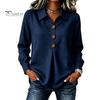 Women Button Down Shirts Shirt Blouse, Long Sleeve V Neck Loose Flowy Wrinkle Resistant Lightweight Breathable Tops Tunic Shirt, Casual Work