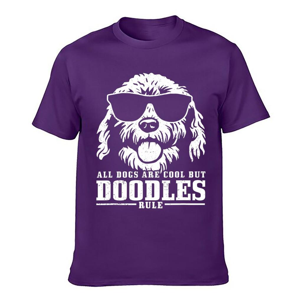All Dogs Are Cool But Doodles Rule Solid Washed Vintage Tee Distressed Loose