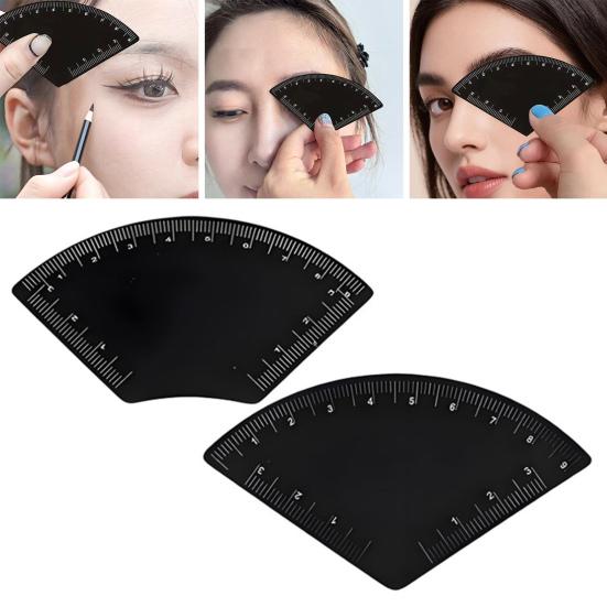 2Pcs Fast Drawing Eyebrow Design Ruler Microblading Mapping Shaping Template Tool Permanent Eyebrow Makeup Drawing Guide Ruler
