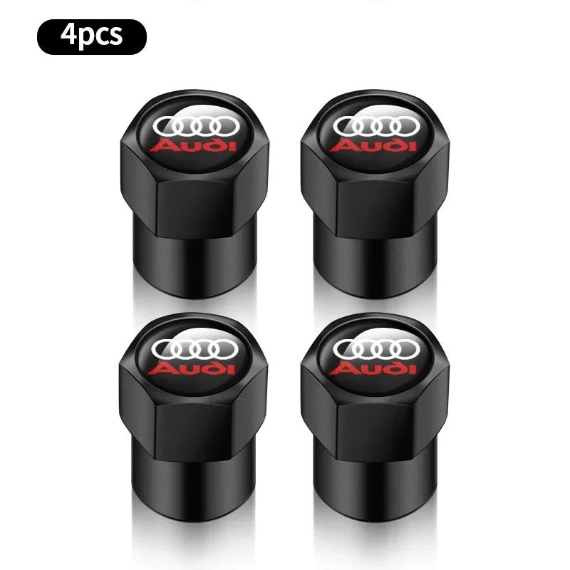 4Pcs Car Valve Stem Caps Cover for q2 A1 A3 A4 A5 A6 A7 A8 Q2 Q3 Q5 Q7 TT S Line S3 S4 S5 S6 R8 RS Car Sticker Accessories