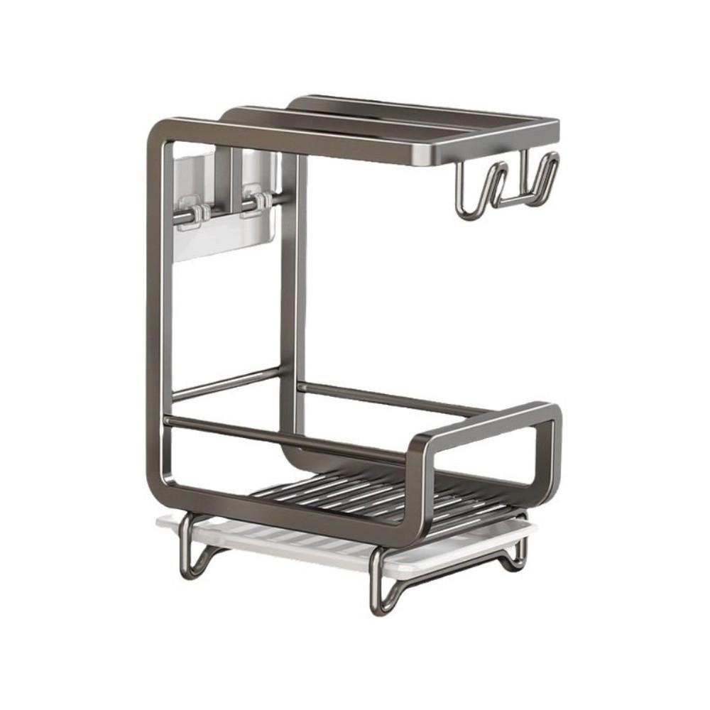 Household Wall-mounted Dishcloth Rack 2 Layers Countertop Kitchen Storage Rack Space Saving Organize Shelf Sink Area