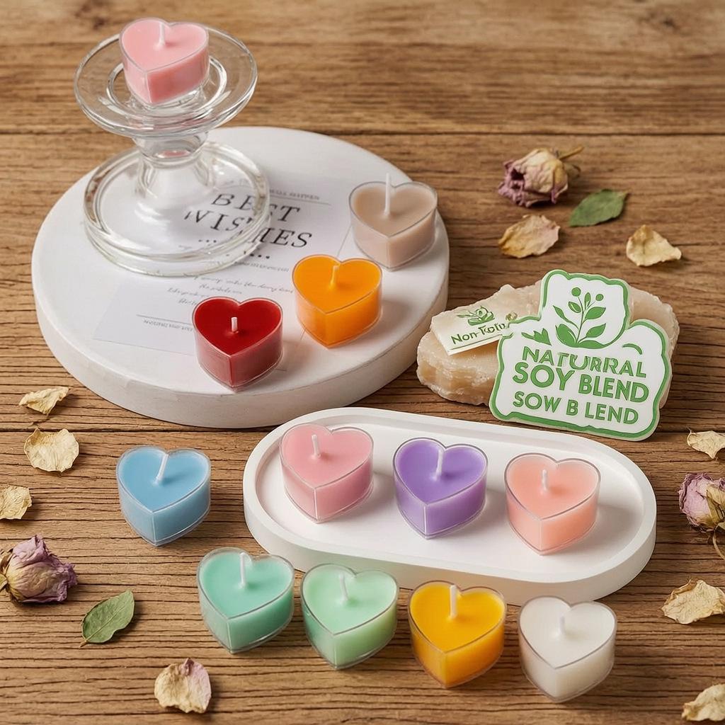 Heart-Shaped Romantic Birthday Candles: Create a Cozy Candlelight Dinner Ambiance