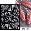 Self Adhesive Snowflake Pattern Nail Art Christmas Nail Stickers White Stickers For Nails Christmas Snowflake