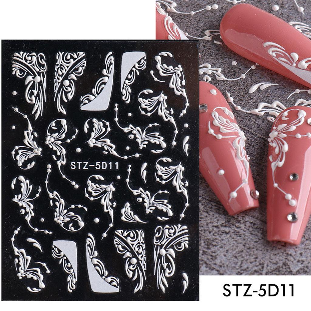 Self Adhesive Snowflake Pattern Nail Art Christmas Nail Stickers White Stickers For Nails Christmas Snowflake