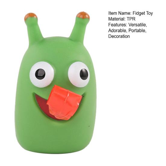 Fidget Toy Novelty Adorable Animal Design Stress-Relieving Sticking Tongue Out Worm Toy for Kids Adults
