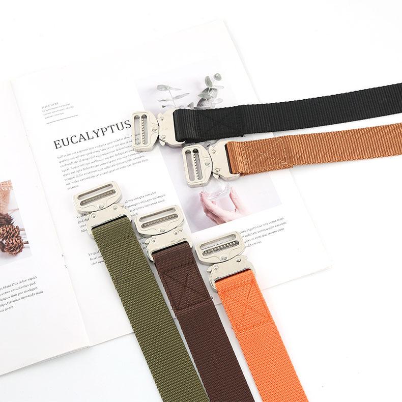 Women'S Overalls Belt Decoration Lengthened Black Functional Buckle Narrow Belt Quick Open Training Outdoor Tactical Belt