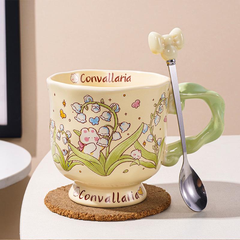 

Скандинавский Ретро Набор Чашка и Блюдце для Послеобеденного Чая и Кофе Офисная Ниша Высокий Класс Чувство Дома Чашка для Латте Чашка для Молока 301-400ml