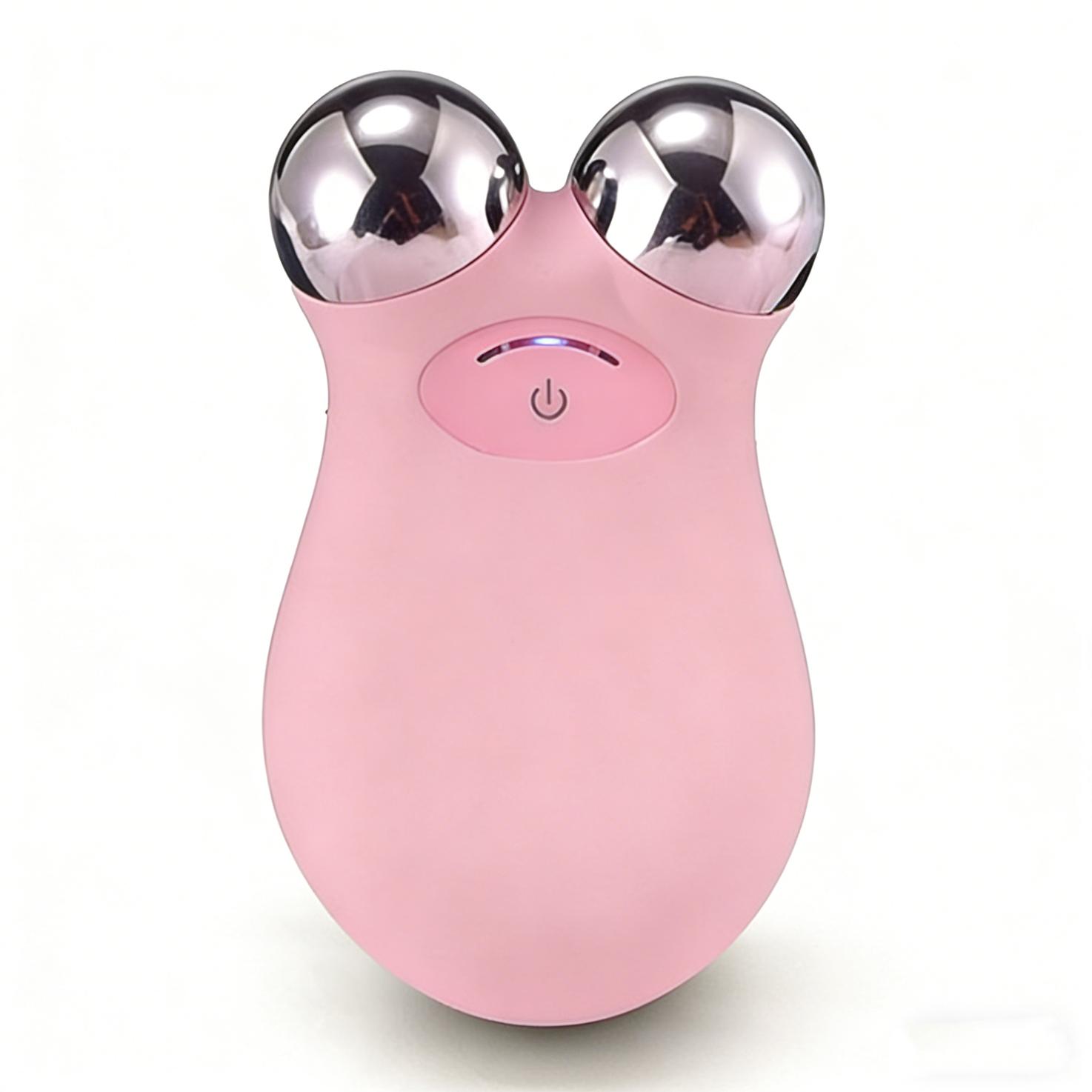 

2026 EMS Microcurrent Face Massage Stainless Steel Double Head RF Therapy Massager Skin Lifting Firming Beauty Device recharged рожевий