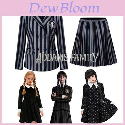 Wednesday Addams School Uniform Girls Kids Dress Cosplay Halloween Xmas Party