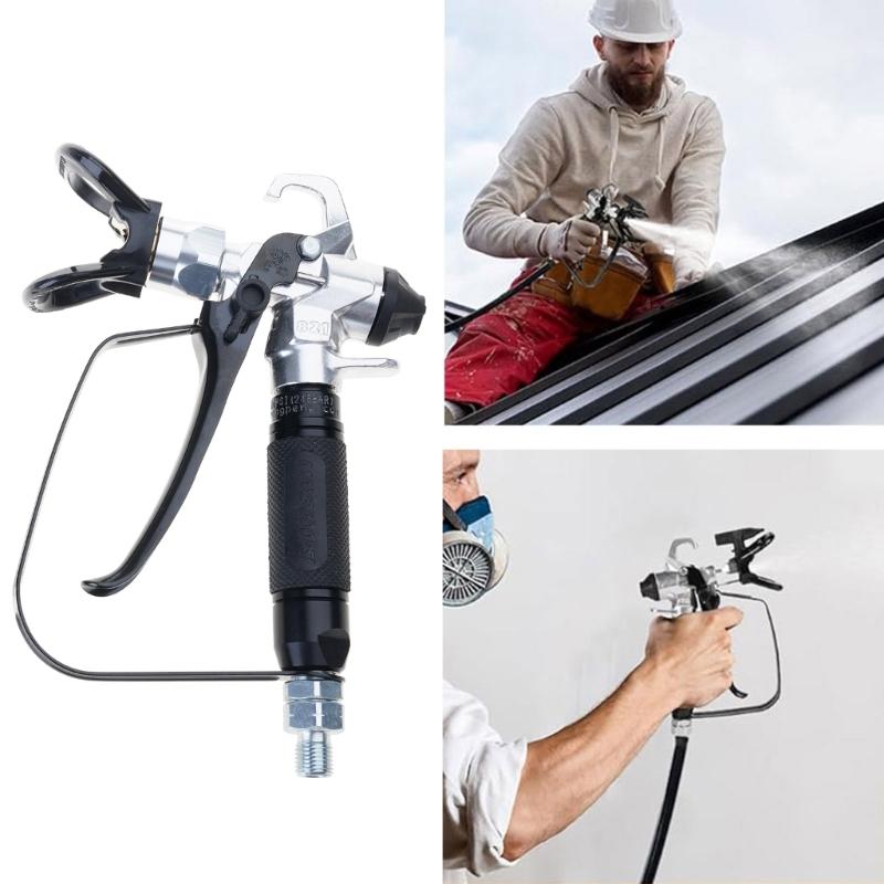 Airless Paint Sprayer Guns High Pressure Reversible Nozzle Safety Lock Comfort Handle Stainless Steel Painting Tool Guns