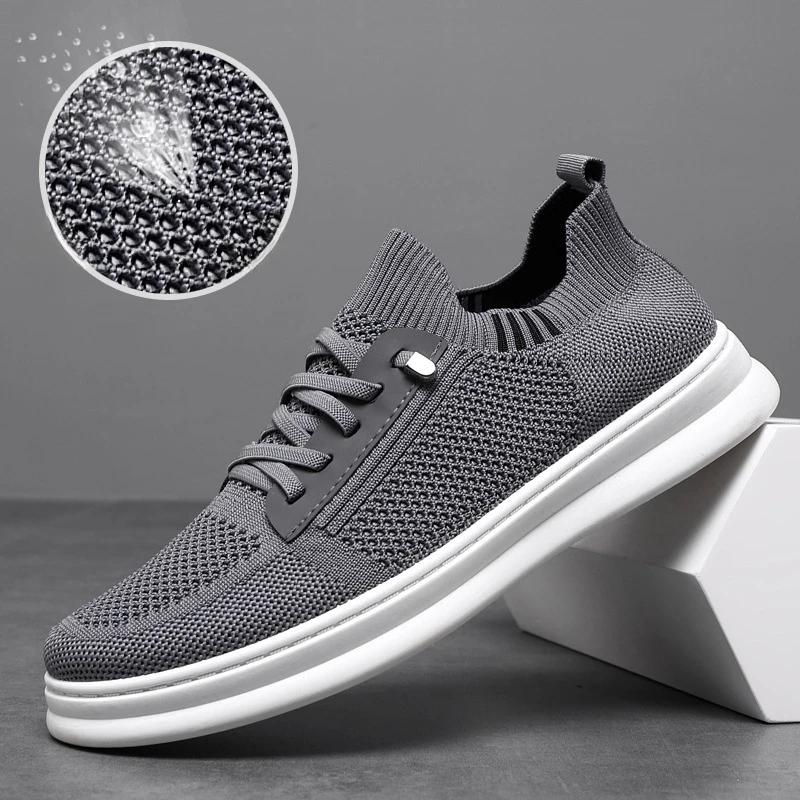 Men's Mesh Shoes Spring Breathable Casual One-pedal Soft-soled Flat-soled Running Shoes