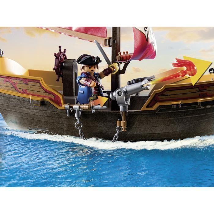 PLAYMOBIL 71418 Șalupă de pirați, Pirații, Cu personaje, tunuri, De la 4 ani