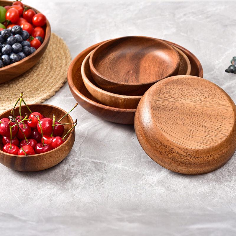 Unpainted Acacia Wood Salad Plate