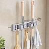 Multi-Purpose Hooks Mop Rack Wall-Mounted Mop Storage Box Broom Hanger Hook Bathroom Waterproof Wall Aluminum Alloy Bore Hook