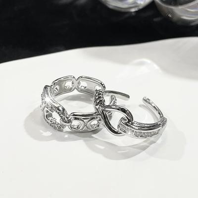 Full Of Diamonds Zircon Niche Design High Sense Stacked Open Ring Cold Wind French Fashion Ring