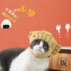 Cute Japanese Style Cartoon Food Hat Cats Dogs - Taiyaki Onigiri Burger Fries Plush Warm Headwear Pet Accessory