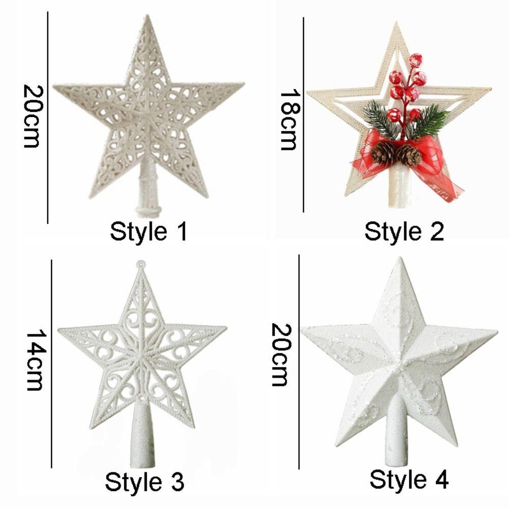 Hollow Out Christmas Tree Top Star White Christmas Tree Ornaments  Christmas Decoration