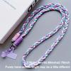 anti loss mobile phone lanyard woven universal slanted back phone case hanging chain with card clip and heart-shaped pendant 1 piece  Accessories