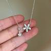 Japanese & Korean Minimalist Flower Pendant Clavicle Necklace: Light Luxury Style for Women