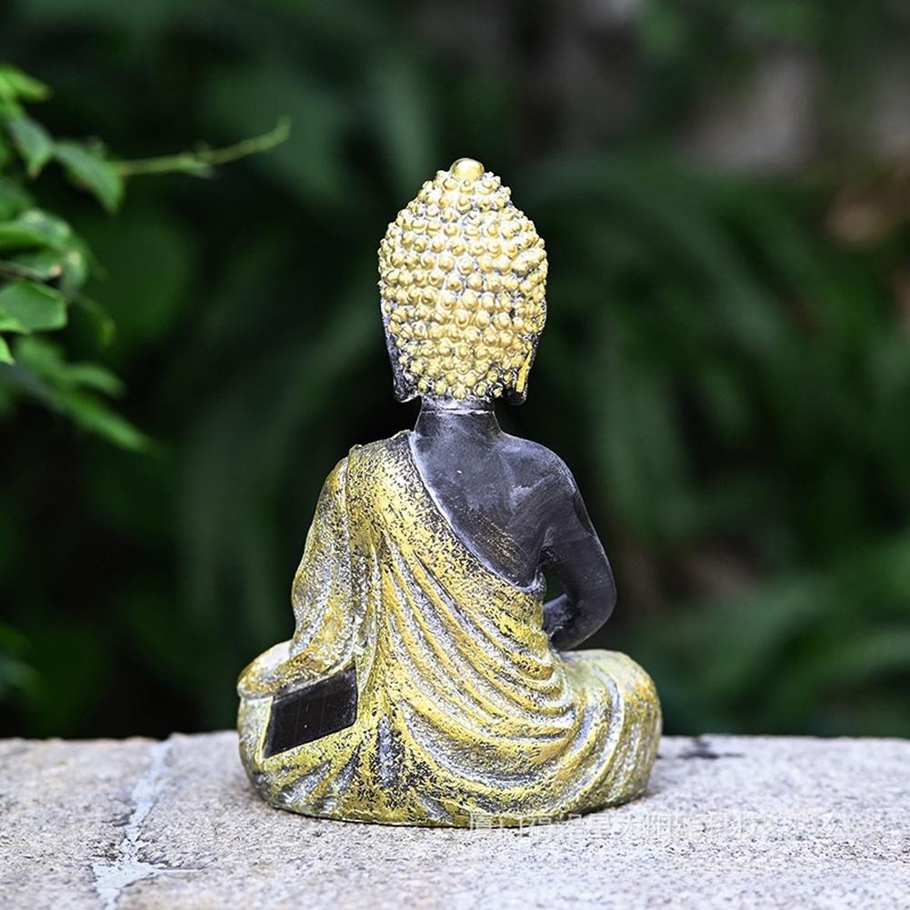 

Golden Buddha Solar Garden Ornament for Outdoor and Indoor Zen Decor Resin Stone Statue with Solar Light Effect China Mainland