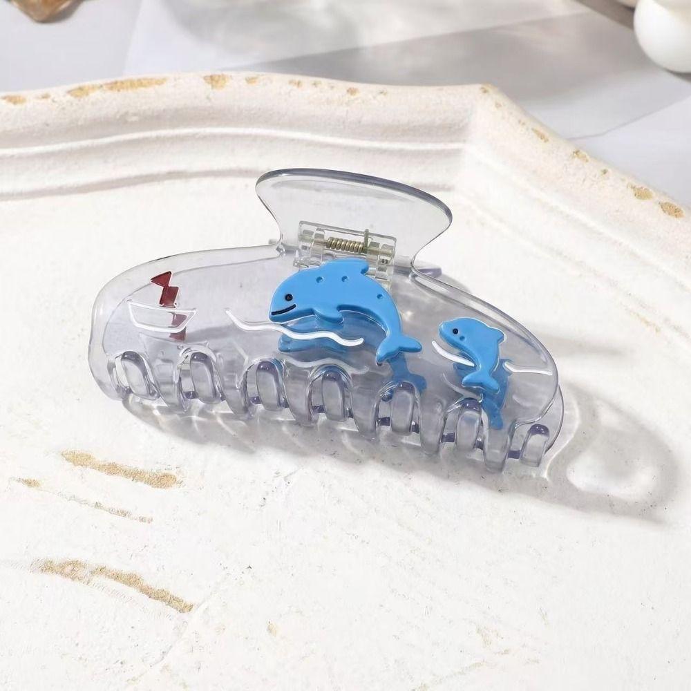 Cartoon Ocean Style Fish Hair Claw Starfish Fish Shape Grab Clip Acetate Shark Clip Headwear