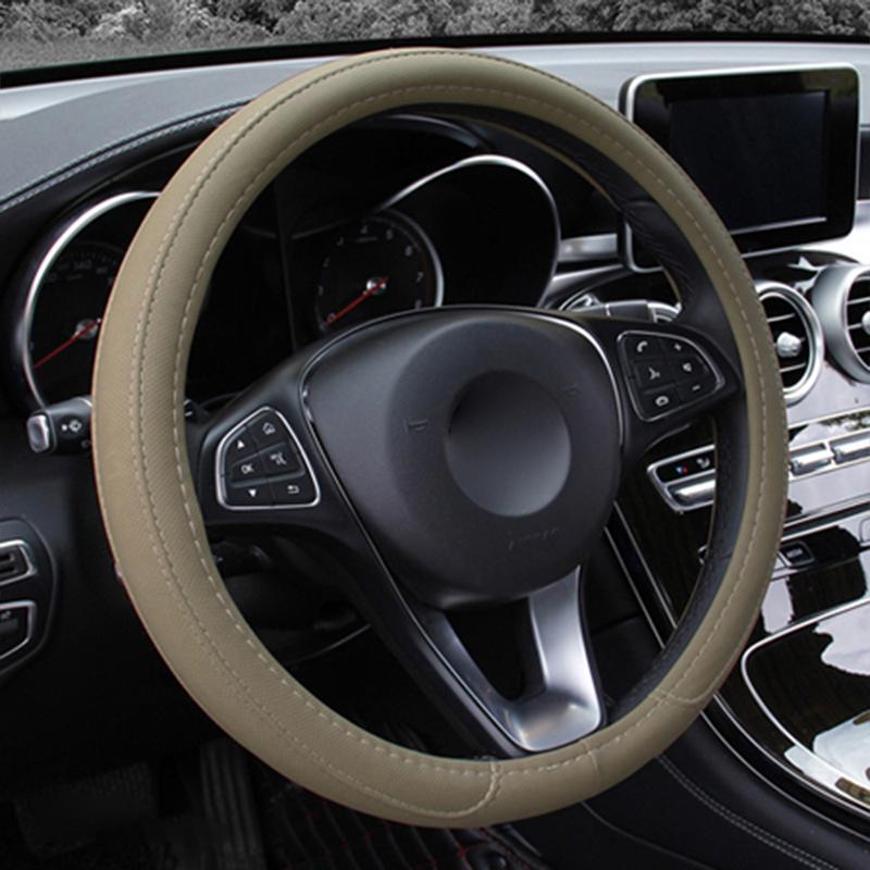 Uninersal Braid on Car Steering Wheel Cover For 37 - 38 CM 14.5"-15" Anti-slip M Size Steering-Wheel Car Styling Carpet
