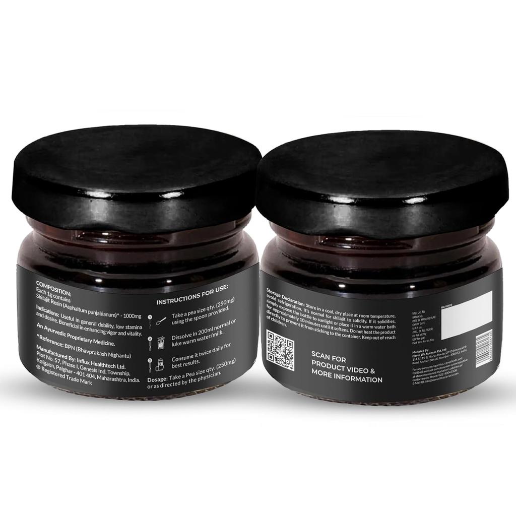 Carbamide Forte Shilajit Resin for Men with Fulvic Acid and Trace Minerals 20g Original Ayurvedic Resin