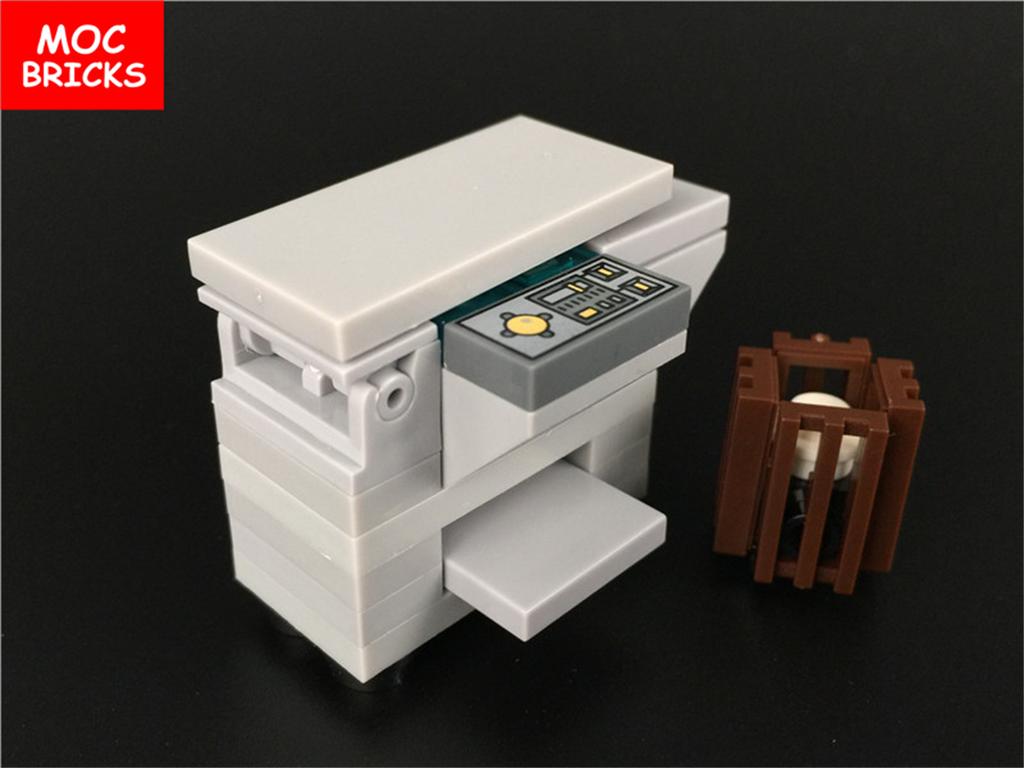 Set  MOC Bricks Coffee Cupboard Microscope Toilet Air Conditioner Desk Educational Building Blocks Toys Kids Gifts