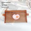 Adorable Small Bear Mesh Pen Bag With Design For Kids And Students