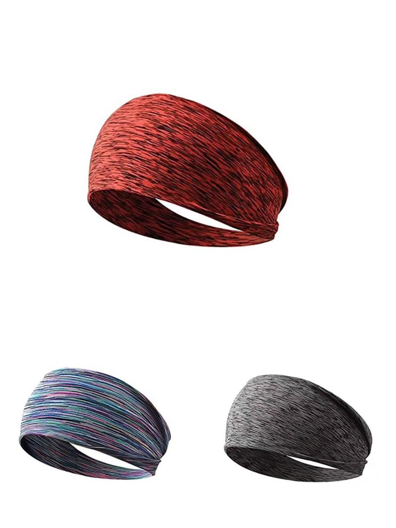 3Pcs Unisex Non Slip Sweat Wicking Widened Elastic Headband Suitable for Cycling Yoga Running Fitness Tennis and Other Sports
