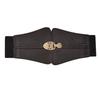 Fashion Gold Buckle Decoration Women Casual Black Faux Leather Belt For Daily
