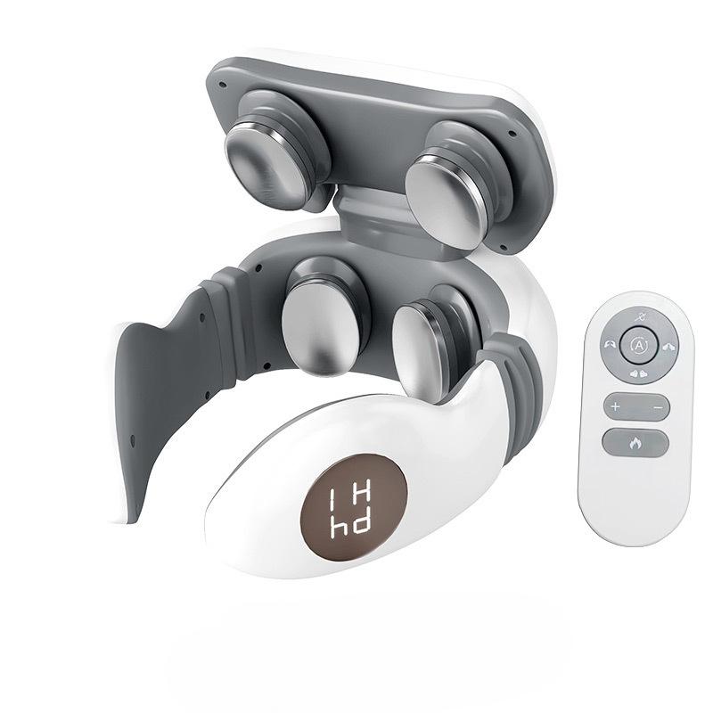 MassagingTool and Shoulder Neck Protection Massage Instrument Electric Pulse Four-head Wireless Remote Charging Cervical Vertebral Instrument Chinese version