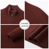 MushiLang Men's 100% Pure Wool Thickened Half-Zip Stand Collar Sweater