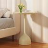 Modern Minimalist Round Side Table - Small Coffee/Sofa Table with Wrought Iron Storage Cabinet