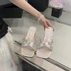 Mode Mode Temperament Frauenschuhe 2025sommer Neu Eckige Zehenpartie Niedriger Absatz Schlicht Vielseitig Damen Slipper Rutschfest Damen Sandalen