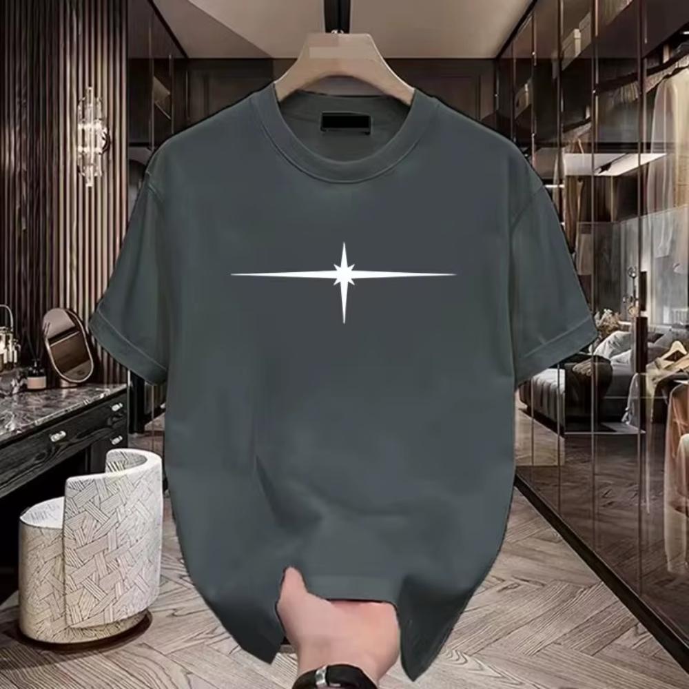 Y2k Style Unisexs Printed Tshirt Breathable Cotton O Neck Short Sleeve Tops Trend Streetwear Daily Casual Male Basic Shirts