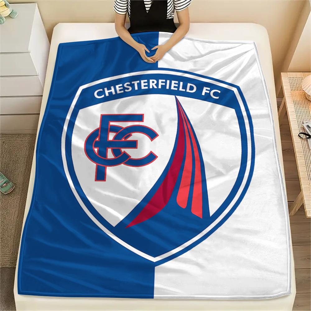 1pz Coperta in Flanella con Stampa Chesterfield F.C.C, Alta Qualità per Tutte le Stagioni, Arredamento per la Casa, Calore e Comfort, Perfetta per Regali di Natale